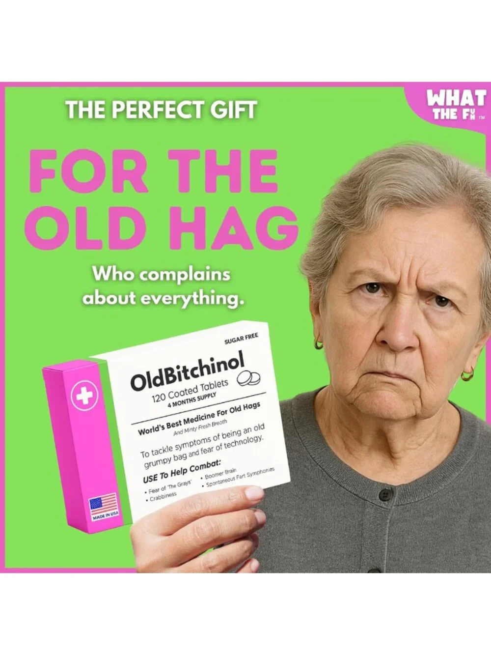 Old Bitchinol Funny Birthday Gag Gift – Novelty Mint Box, 120 Sugar-Free Mints